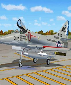 Douglas A4 Skyhawk Attack Aircraft Art Diamond Painting