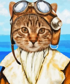 Female Pilot Cat Diamond Painting