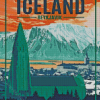 Iceland Reykjavik Poster Illustration Diamond Painting