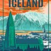 Iceland Reykjavik Poster Illustration Diamond Painting