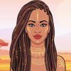 Illustration African Girl With Dreadlocks Diamond Painting