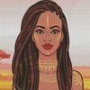 Illustration African Girl With Dreadlocks Diamond Painting