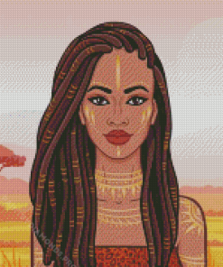 Illustration African Girl With Dreadlocks Diamond Painting