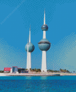 Kuwait Towers In Kuwait City Diamond Painting