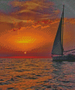 Night Sailing Seascape Diamond Painting