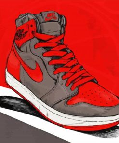 Red Black Air Jordan 1 Diamond Painting