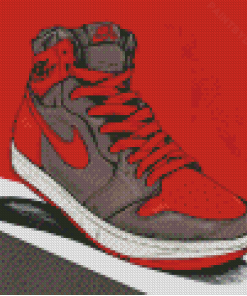 Red Black Air Jordan 1 Diamond Painting