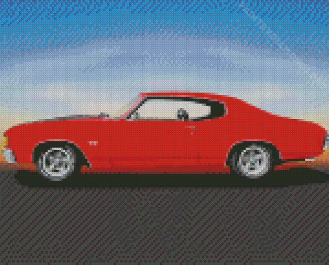 Red Chevy Chevelle Ss Car Diamond Painting