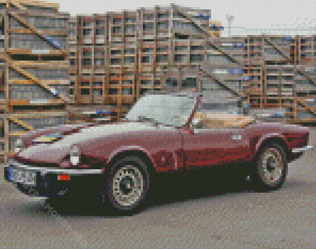 Red Spitfire Car Diamond Painting