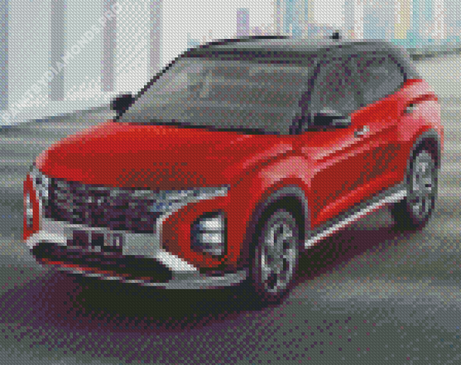 Red Creta Hyundai Diamond Painting