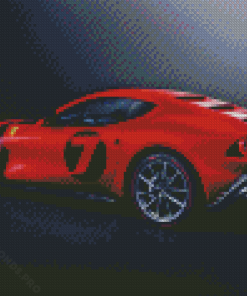 Red Ferrari F176 Sport Car Diamond Painting