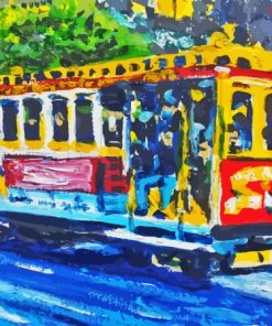 San Francisco Cable Car Art Diamond Painting