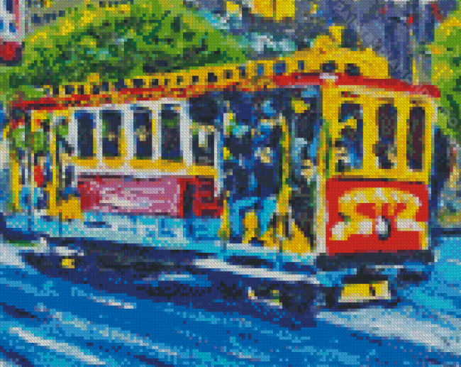 San Francisco Cable Car Art Diamond Painting