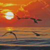 Seagulls And The Sun Diamond Painting