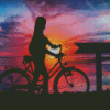 Sunset Bicycle Tour Silhouette Diamond Painting