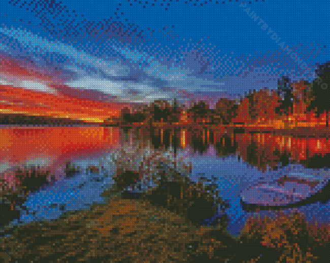 Sweden Rivers And Sunrises Diamond Painting