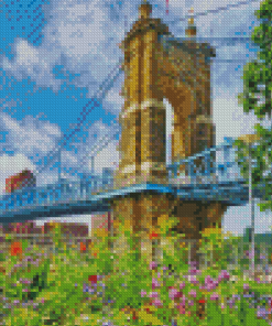 The Roebling Bridge In Cincnnati Diamond Painting