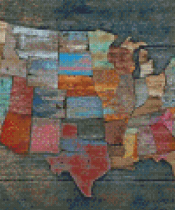 The Usa Map Diamond Painting