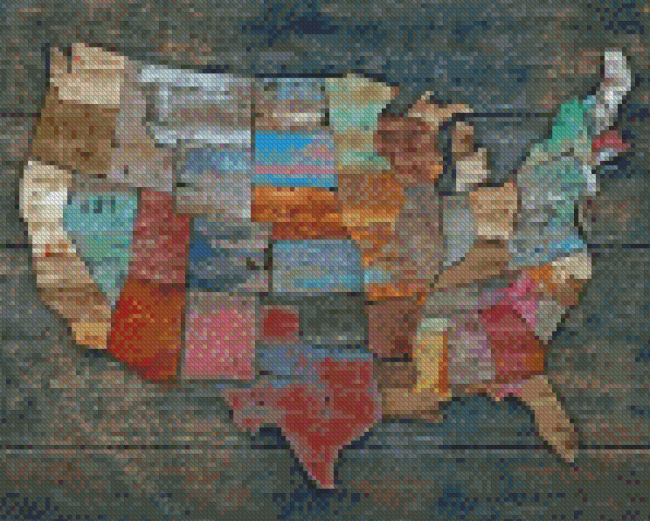 The Usa Map Diamond Painting