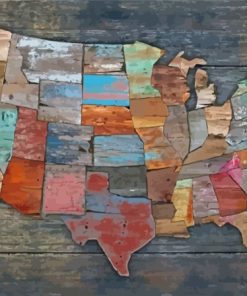 The Usa Map Diamond Painting