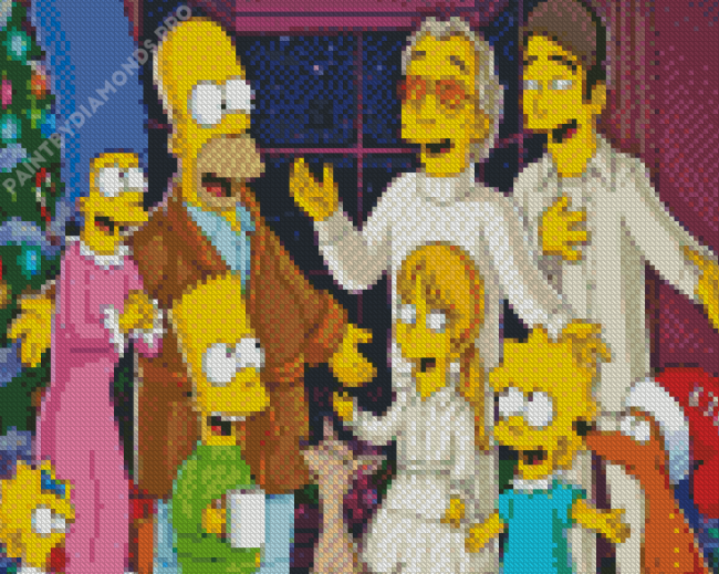 The Simpsons In Christmas Diamond Painting