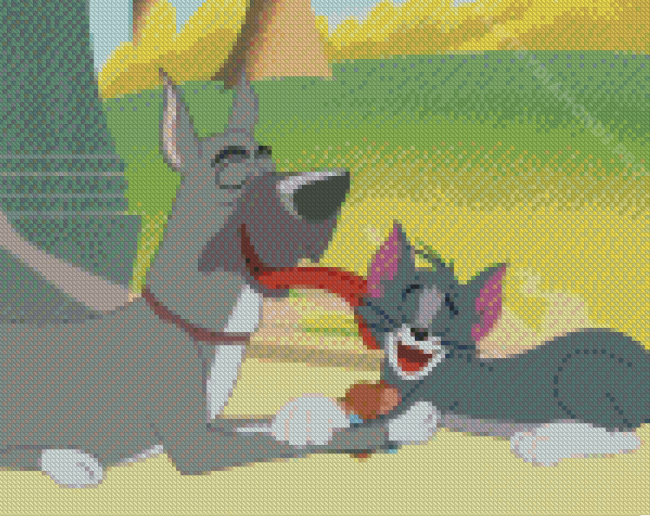 Tom And Jerry With Dog Diamond Painting