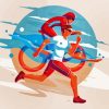 Triathlons Illustration Diamond Painting