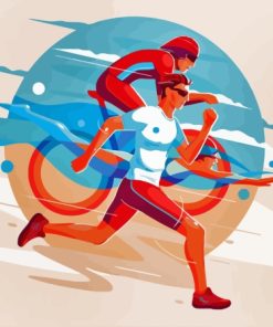 Triathlons Illustration Diamond Painting