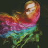 Woman With Long Colored Hair Diamond Painting