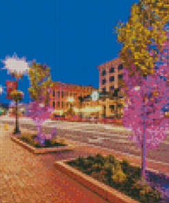 Wooster City Street At Night Diamond Painting