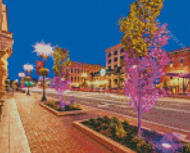 Wooster City Street At Night Diamond Painting