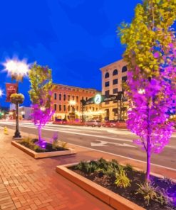 Wooster City Street At Night Diamond Painting