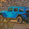 Aesthetic Blue Jeep Diamond Painting