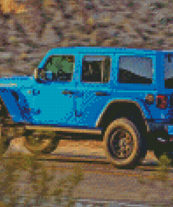 Aesthetic Blue Jeep Diamond Painting