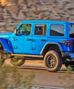 Aesthetic Blue Jeep Diamond Painting