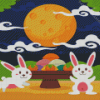 Aesthetic Rabbit And The Moon Diamond Painting