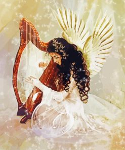 Aesthetic Harpist Angel Diamond Painting