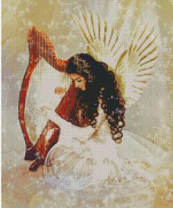 Aesthetic Harpist Angel Diamond Painting