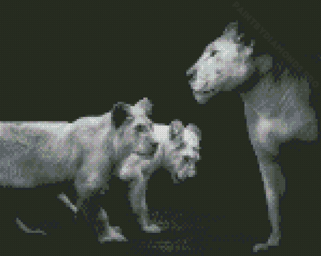 Black And White Lioness And Cubs Diamond Painting