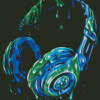 Blue And Green Headphone Diamond Painting