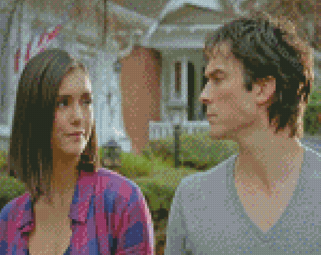 Elena And Damon Diamond Painting