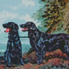 Flat Coated Retriever Dogs Diamond Painting