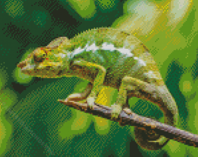 Green Cameleon Diamond Painting