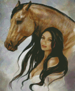 Horse And Woman Diamond Painting