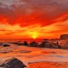 Landscape Red Sunset Beach Diamond Painting