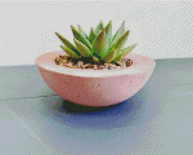 Little Pink Succulent Pot Diamond Painting