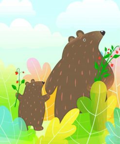 Mother Bear And Bacub Animals Diamond Painting