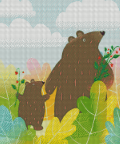 Mother Bear And Bacub Animals Diamond Painting