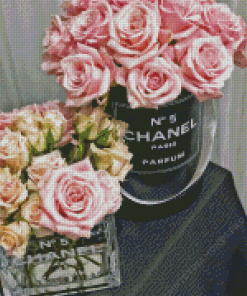 Pink Coco Chanel Roses Diamond Painting