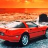 Red Corvette C4 Diamond Painting